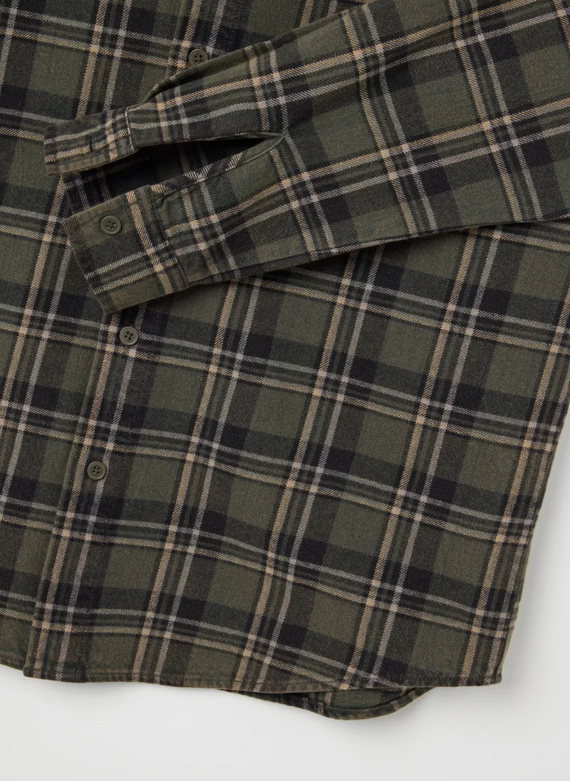 Ovs OVS Oversized Check Pure Cotton Shirt